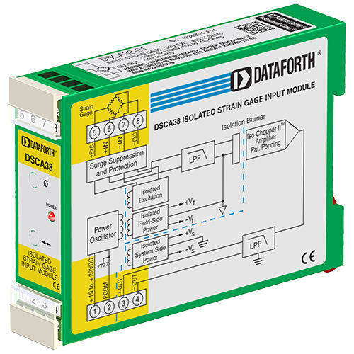 Conditionneur de signal pour jauge de contrainte - DSCA38-01 - Dataforth Corporation - amplificateur / sur rail DIN