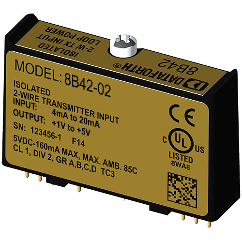 Module de traitement de signal d'entrée - 8B42-02 - Dataforth Corporation - de courant / pour transmetteur / 2 fils