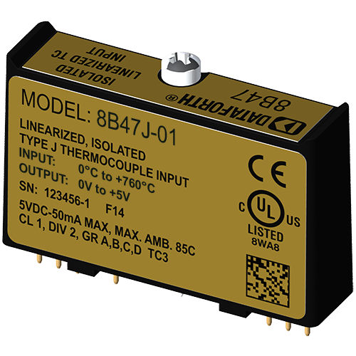 Module de traitement de signal d'entrée - 8B47J-01 - Dataforth Corporation - pour thermocouple / linéarisé