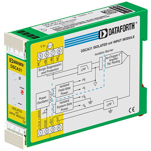 Module de traitement de signal entrées analogiques - DSCA31-01 - Dataforth Corporation - de tension / isolé / sur rail DIN