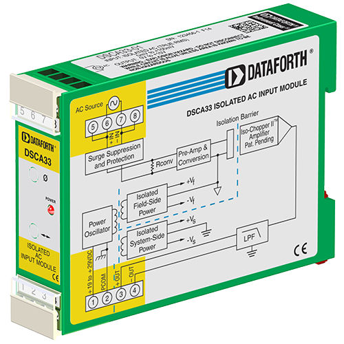 Module de traitement de signal d'entrée - DSCA33-01 - Dataforth Corporation - isolé / sur rail DIN / True RMS