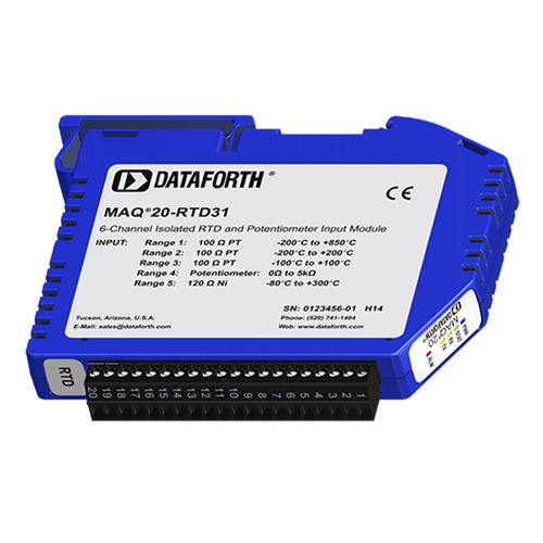 Module de traitement de signal entrées analogiques - MAQ20-RTD31 - Dataforth Corporation - pour RTD / pour potentiomètre / sur rail DIN