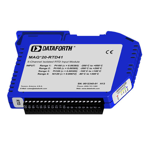 Module de traitement de signal entrées analogiques - MAQ20-RTD41 - Dataforth Corporation - pour RTD / sur rail DIN / 4 fils