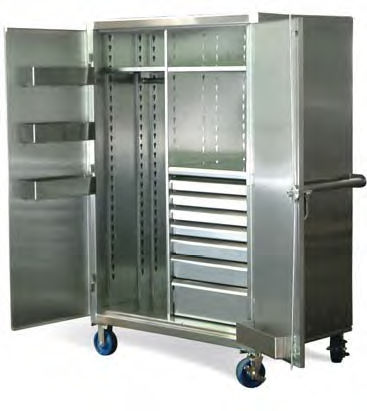 Armoire de stockage - XWD-15405 - Stronghold - à roulettes / à casiers / en acier inoxydable