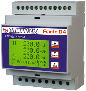 Compteur d'énergie électrique triphasé - PFA641H-02 - ELECTREX - sur rail DIN