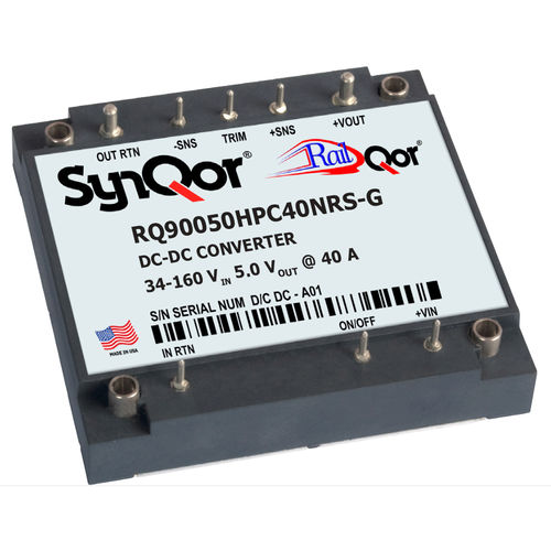 Convertisseur DC/DC régulé - RQ90  - SYNQOR - plage de tension d'entrée 4:1 / SMD / pour applications ferroviaires