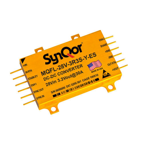 Convertisseur DC/DC pour environnements sévères - MQ 28V - SYNQOR - régulé / de circuit imprimé / à sortie simple