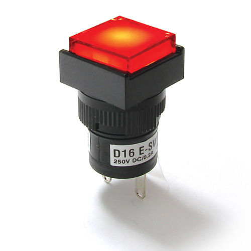Bouton poussoir lumineux - L16 series  - E-SWITCH - on/off / avec voyant lumineux / rectangulaire