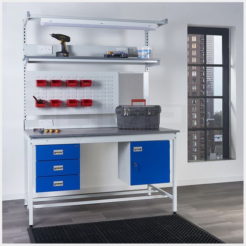 Établi en acier - BQ841xxxPLXX - Quality Metal Products - à tiroir