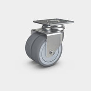 Roulette pivotante - 85   - RÄDER-VOGEL RÄDER- UND ROLLENFABRIK GMBH & CO. KG - à platine / jumelée / en caoutchouc thermoplastique