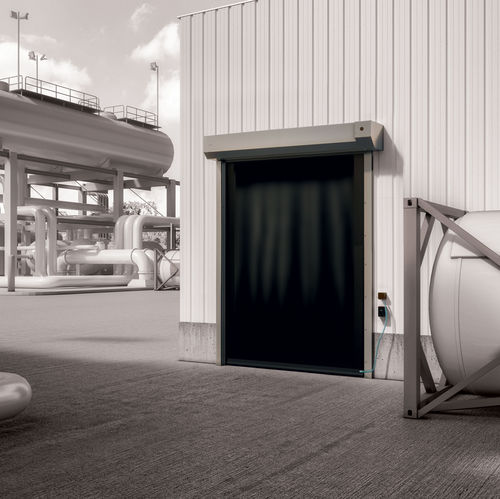 Porte à enroulement - S-559 - Entrematic Dynaco - en acier inoxydable / pour l'extérieur / de décharge d'explosion