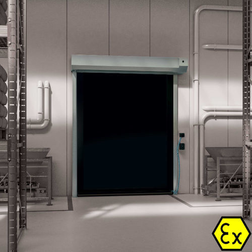Porte à enroulement - S-545 - Entrematic Dynaco - en acier inoxydable / pour l'extérieur / de décharge d'explosion