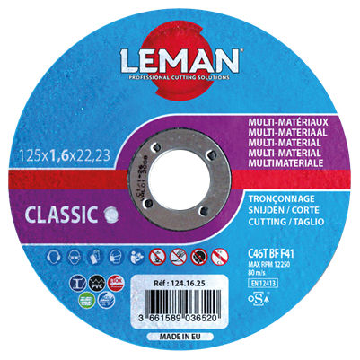 Disque à tronçonner pour acier - DAT.00124 - Leman - pour acier inoxydable / pour aluminium / pour le béton