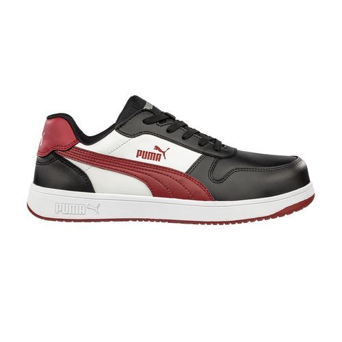 Chaussures de sécurité pour chantier - FRONTCOURT BLK/WHT/RED - PUMA SAFETY SHOES - antidérapante / antiperforation / antichaleur