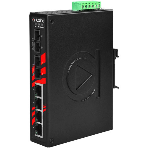 Commutateur Ethernet non administrable - LNX-0602-S3 - Antaira Technologies - 6 ports / sur rail DIN / mural