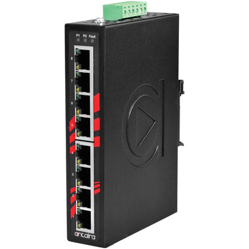 Commutateur Ethernet non administrable - LNX-800A - Antaira Technologies - 8 ports / sur rail DIN / mural