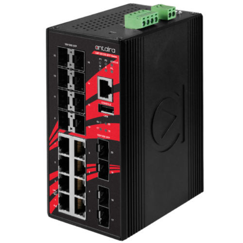 Commutateur Ethernet administrable - LMP-2012G-SFP-T - Antaira Technologies - 20 ports / de niveau 3 / Gigabit Ethernet