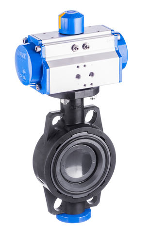 Vanne papillon - PAV 812 Series - SMS-TORK - à commande pneumatique / pour eaux chaudes / en PVC