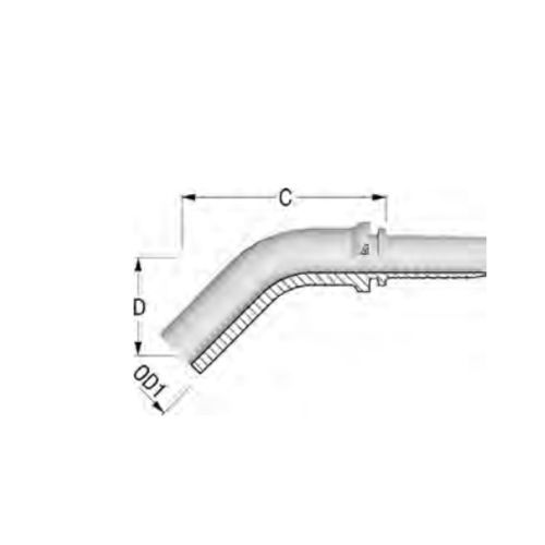 Raccord hydraulique - H1252040 - ALFAGOMMA - fileté / coudé à 45° / BSP