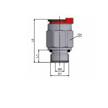 Connecteur hydraulique - R1A3ZF1305-0404 - ALFAGOMMA - enfichable / en métal / pour pièces