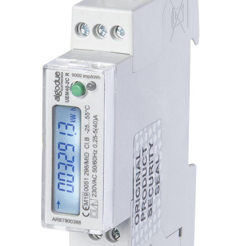 Compteur d'énergie électrique monophasé - UEM40-2C - Algodue Elettronica - sur rail DIN / RS-485 / avec afficheur LCD