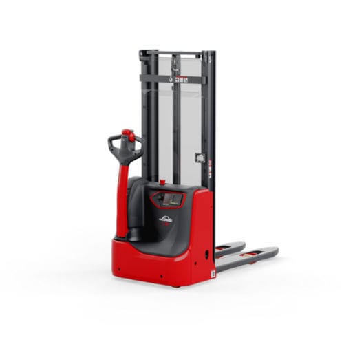 Gerbeur électrique - L1 series - Linde Material Handling - à conducteur accompagnant / 24 V / pour transport de 2 palettes à la fois