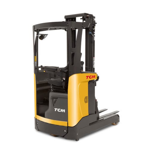 Chariot élévateur à mât rétractable électrique - RT series - TCM Forklifts - à position assise de côté / de manutention / pour entrepôt