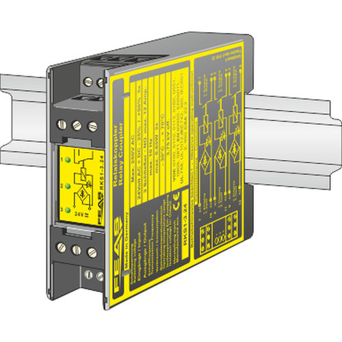 Relais électromécanique sur rail DIN - RKS1-3.24 - FEAS GmbH - DC / AC / avec indicateur à LED