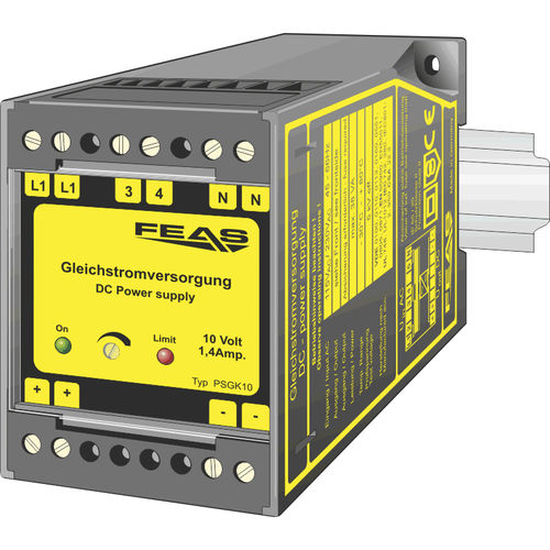 Alimentation électrique sur rail DIN - PSGK10 - FEAS GmbH - AC/DC / à sortie simple / régulée