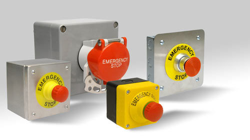 Bouton poussoir coup de poing - EMS series - Craig & Derricott - d'arrêt d'urgence / en acier inoxydable / électromécanique