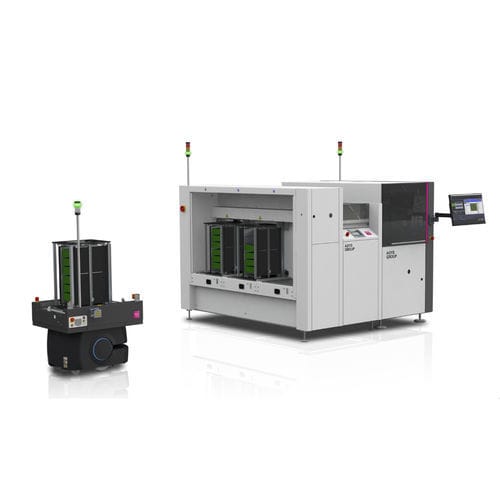 Système de chargement et déchargement pour chariot autoguidé - AMS 03 - ASYS GROUP - pour circuits imprimés / pour magazines et journaux / automatique