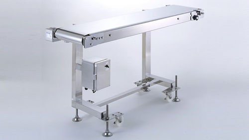 Bande de convoyeur pour l'industrie agroalimentaire - DFC series - DYMCO. LTD. - en acier inoxydable / pour produits en chocolat / pour poisson