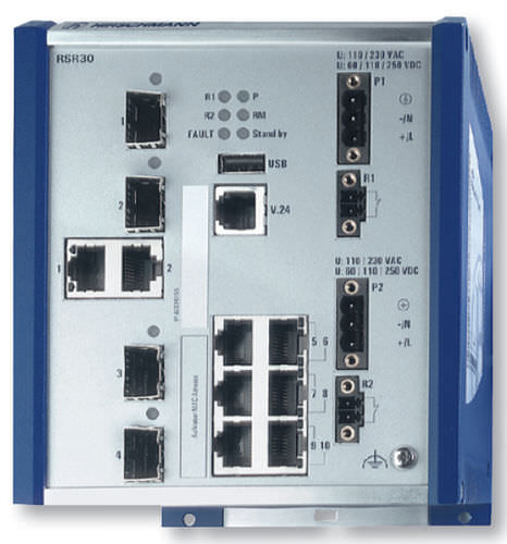 Commutateur Ethernet administrable - RSR - HIRSCHMANN - 6 ports / gigabit / sur rail DIN