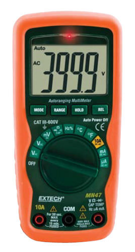 Multimètre numérique - MN47 - Extech - portable / 600 V / 10 A