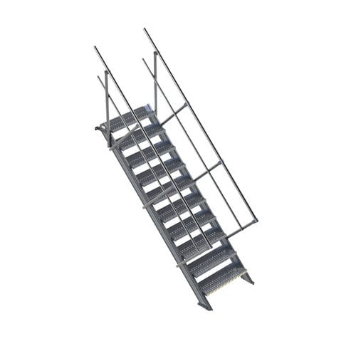 Escalier droit - EEL1 series - L'Echelle Européenne - en aluminium / à marche anti-dérapante
