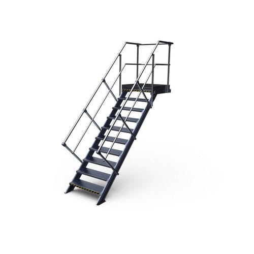 Escalier d'extérieur - EEL260245S - L'Echelle Européenne - en aluminium / avec palier