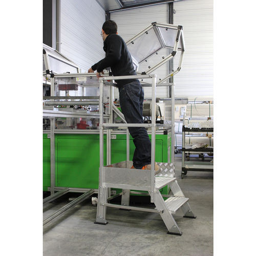 Escabeau stationnaire - EEMPM series - L'Echelle Européenne - en aluminium / 4 marches