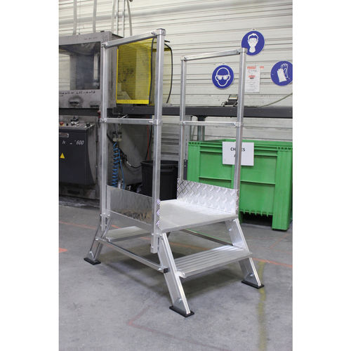 Escabeau stationnaire - EEMP series - L'Echelle Européenne - en aluminium / 4 marches