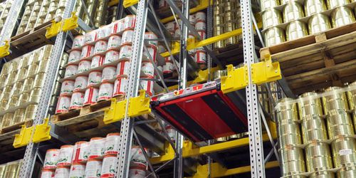 Magasin semi-automatique de palettes - DEXION - haute densité
