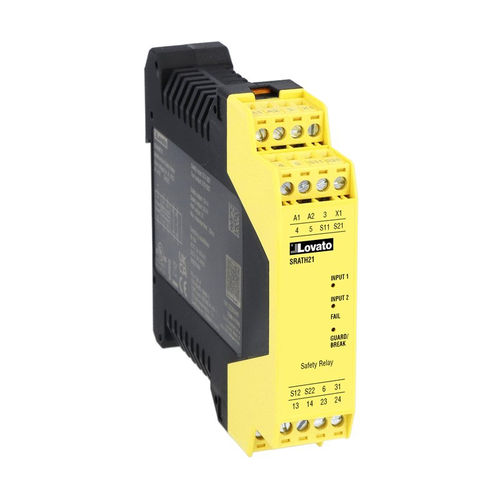 Relais de sécurité pour commande bimanuel - SR series - LOVATO ELECTRIC - 2NO / 1PNP / 24 Vcc