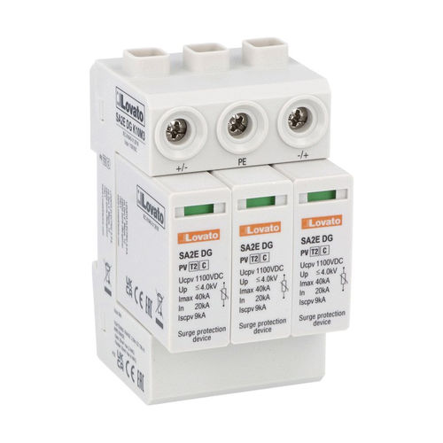 Parafoudre de type 2 - SA2EDGK10M3 - LOVATO ELECTRIC - pour installation photovoltaïque / sur rail DIN / enfichable