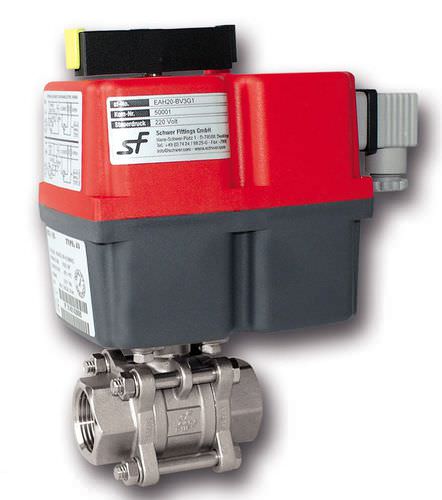 Vanne à boisseau sphérique - A-EAL-BV3G - Schwer Fittings - à commande électrique / pour gaz / filetée
