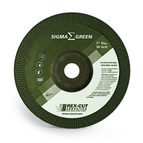 Meule de rectification - Sigma Green - Rex-Cut Abrasives - plate / à moyeu déporté