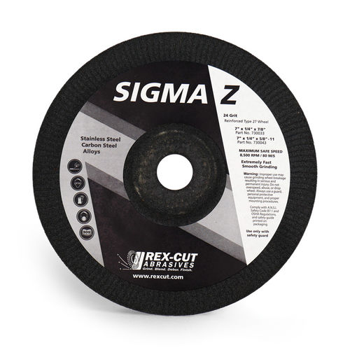 Meule de rectification - Sigma Z - Rex-Cut Abrasives - plate / à moyeu déporté