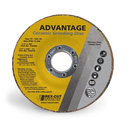 Meule de traitement de surface - ADVANTAGE  - Rex-Cut Abrasives - plate / en céramique