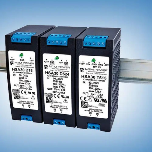 Alimentation électrique sur rail DIN - HSA30 T512 - MTM Power Messtechnik Mellenbach GmbH - AC/DC / à triple sortie / CE