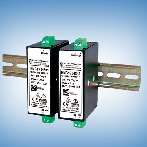 Alimentation électrique sur rail DIN - HMG15 24S05 - MTM Power Messtechnik Mellenbach GmbH - DC/DC / à sortie simple / CE