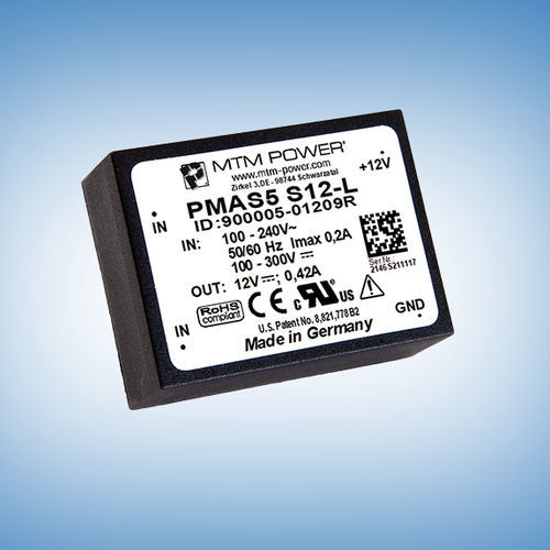 Alimentation électrique pour circuit imprimé - PMAS5 S12-L - MTM Power Messtechnik Mellenbach GmbH - AC/DC / à sortie simple / CE