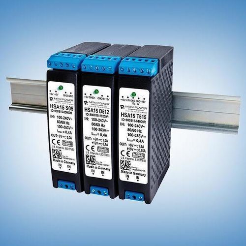 Alimentation électrique sur rail DIN - HSA15 S12 - MTM Power Messtechnik Mellenbach GmbH - AC/DC / à sortie simple / CE