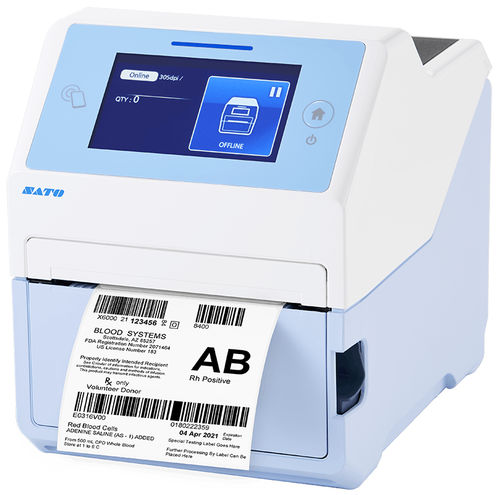 Imprimante d'étiquette à transfert thermique - CT4-LX-HC series - SATO America - de bureau / industrielle